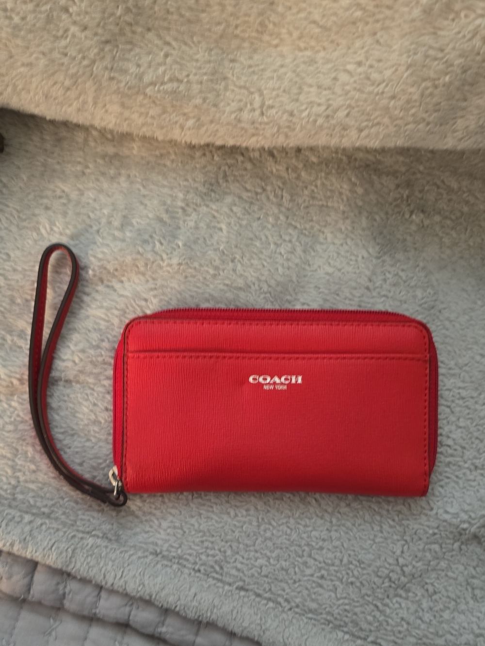 Coach Red Zip-Around Wristlet